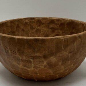 Katie Brown Hand-Carved Wooden Dough Bowl